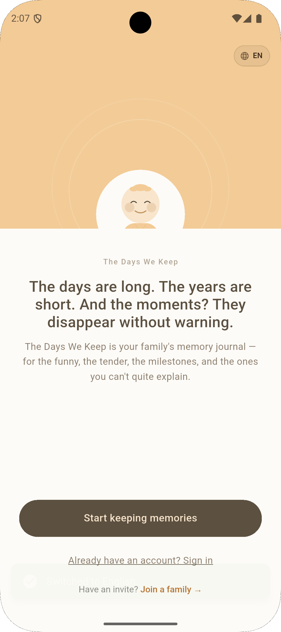 The days We Keep App preview