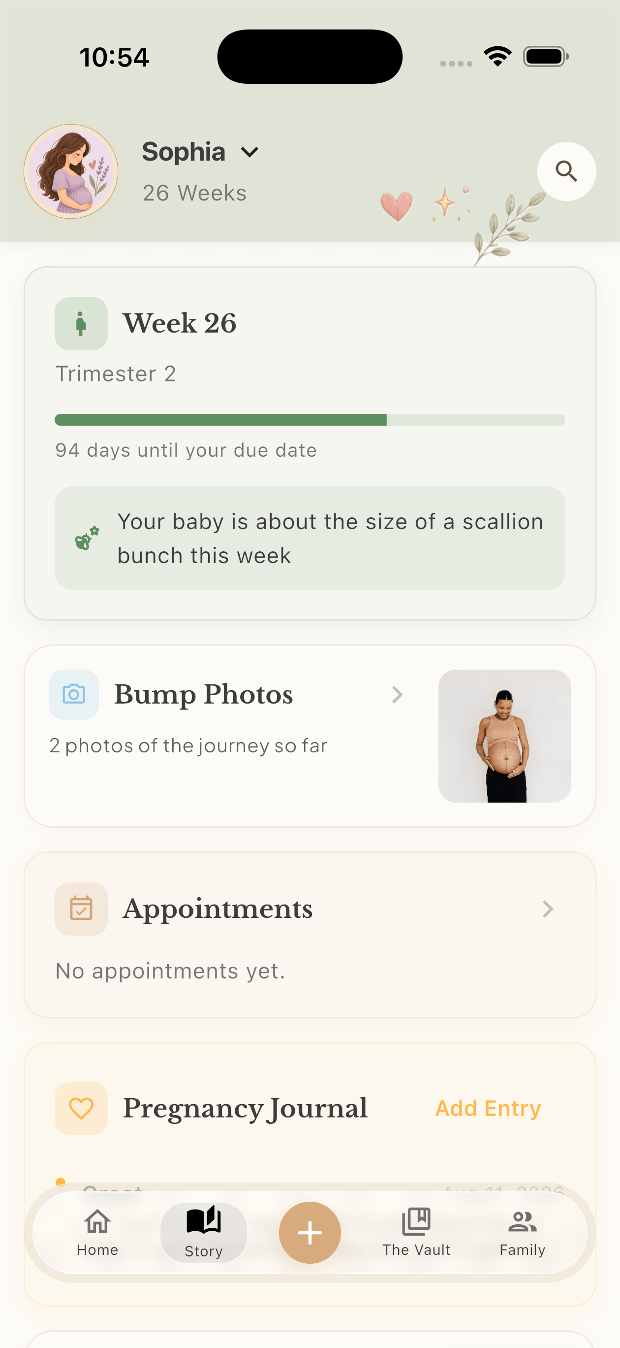 The Days We Keep pregnancy journal showing this week