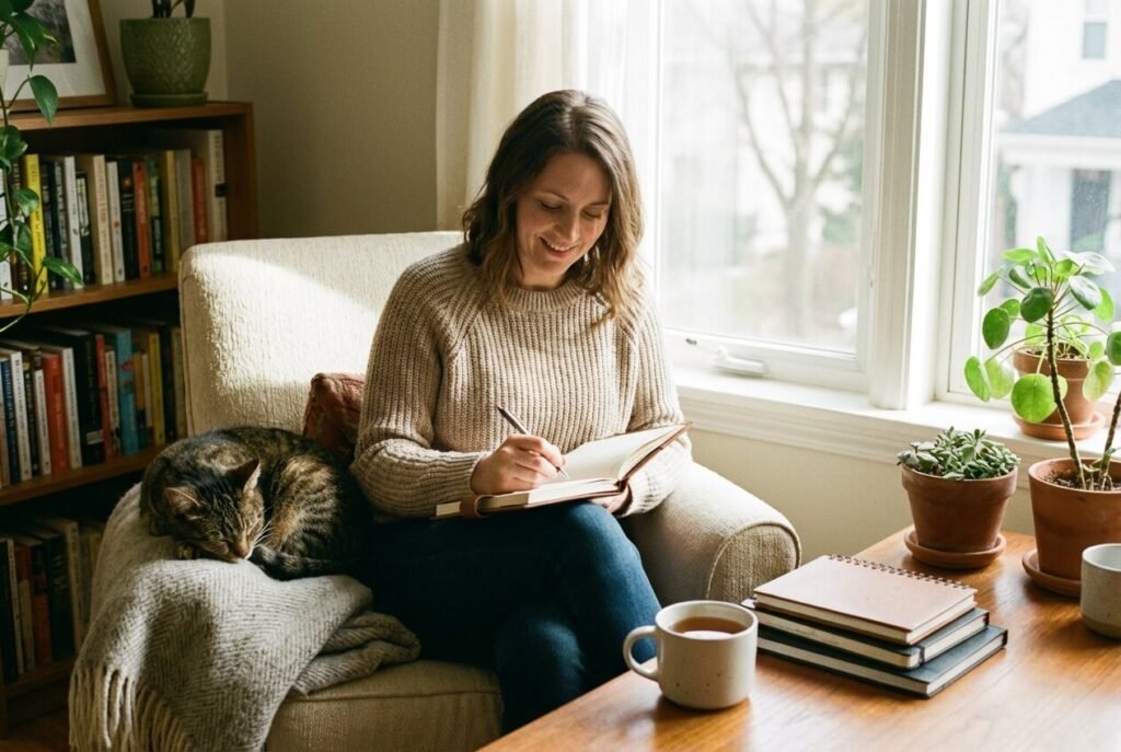 A cup of tea and a phone in a quiet corner at home